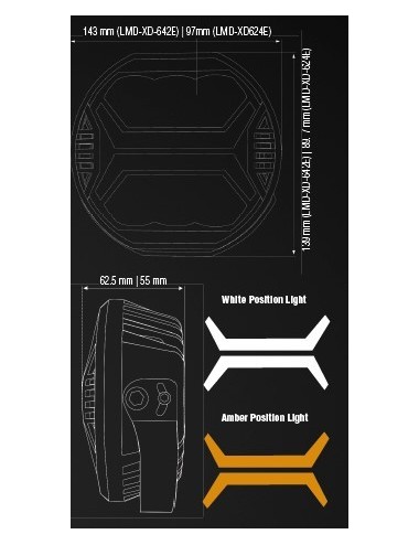 Feux longue-portée à leds Lumidrive X-Drive 6 leds / 24W - vendus par paire (neuf)