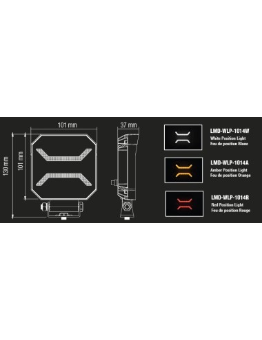 Phare de travail à leds Lumidrive Dark Ghost blanc 10 leds / 14W / 1500lm (neuf)