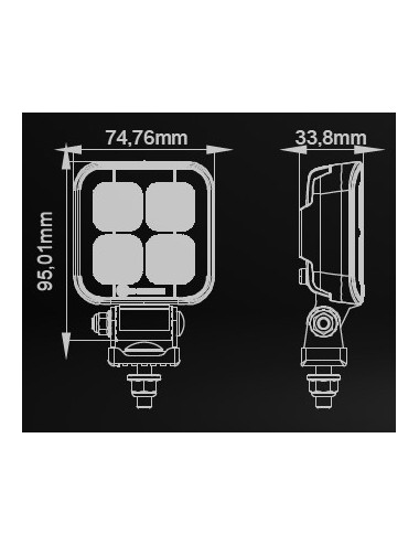 Phare de travail à bord incurvé à leds Lumidrive Panoramax 4 leds / 20W / 2929lm (neuf)