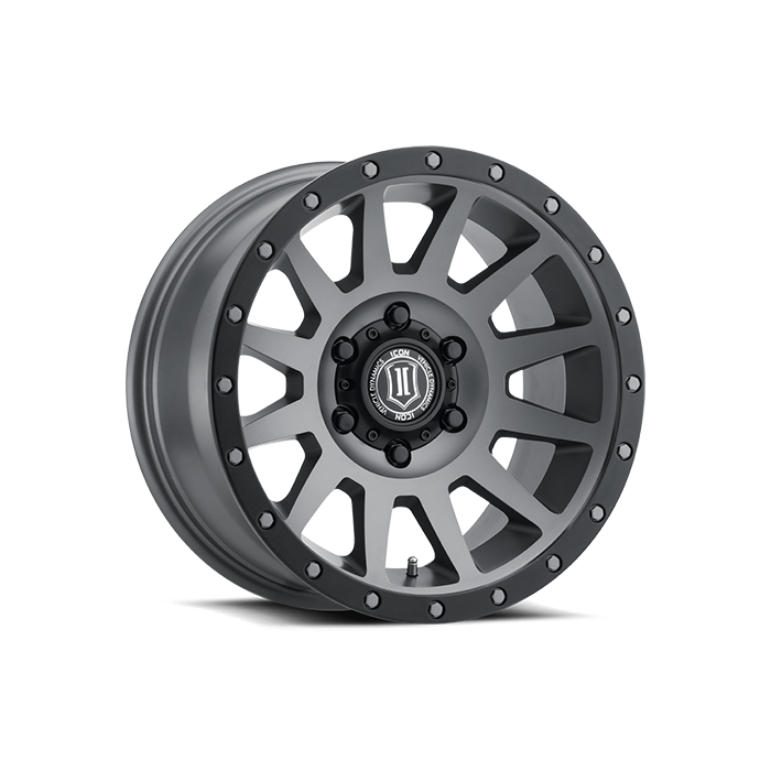 Jante Icon Alloys Compression 8.5x17 6x139.7 ET6 CB106.1 Titanium (neuf) Jante Icon Alloys Compression 8.5x17 6x139.7 ET6 CB106.1 Titanium (neuf)