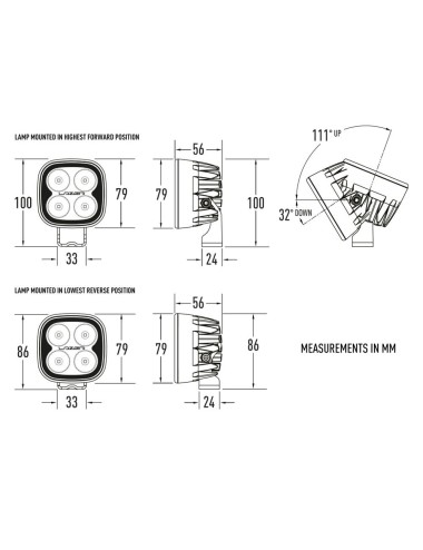 Phare de travail à Leds, marque Lazer, modèle Utility-25 Maxx