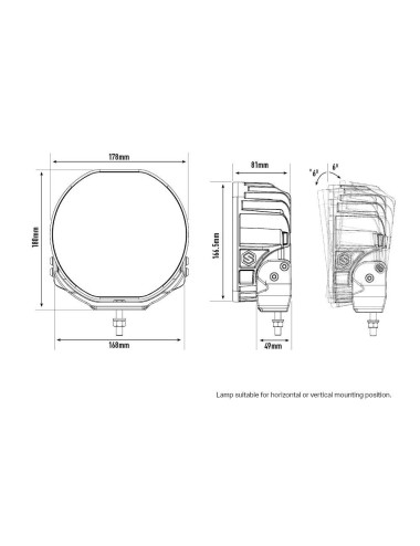 Phare à Leds, marque Lazer, modèle Sentinel 7" Elite avec feux de position